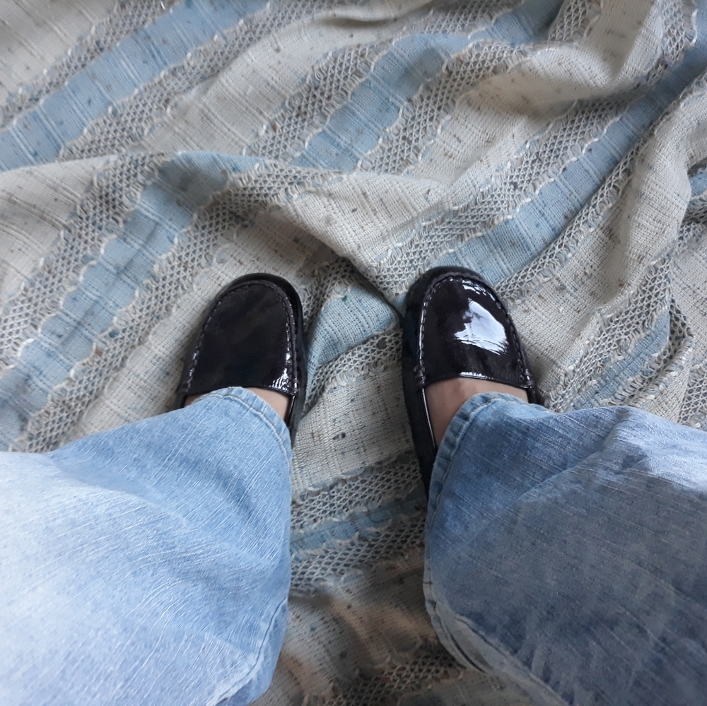 Me Too patent bronze loafers